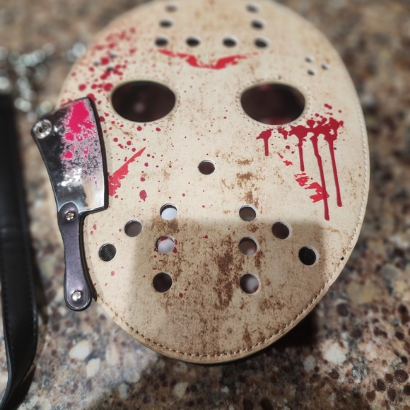 Dolls Kill Mask-Shaped Crossbody Bag in Cream and Red - Picture 11 of 11